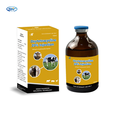 Oxytetracycline HCl 20% Injection For Cattle Sheep Goats Dogs Animal Medicines