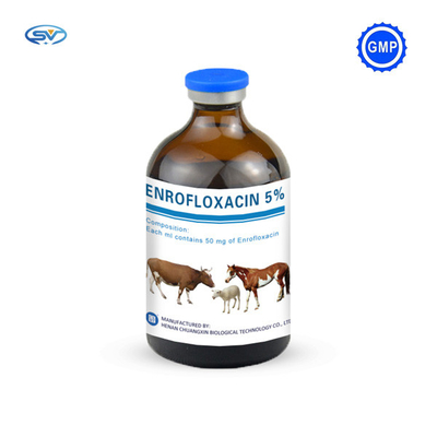 Veterinary Injectable Drugs Enrofloxacin injection 50mg  50ml/100ml For Cattle Horses