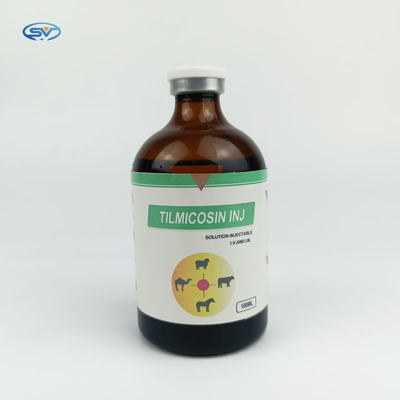 Veterinary Injectable Drugs Antibiotic Tilmicosin Injection 100ml For Cattle Sheep
