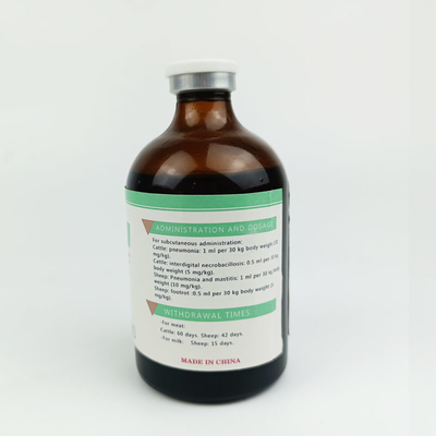 Veterinary Injectable Drugs Antibiotic Tilmicosin Injection 100ml For Cattle Sheep