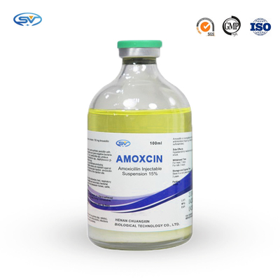 Amoxicillin Injection 100ml Veterinary Antiparasitic Drugs For Cattle Respiratory Tract
