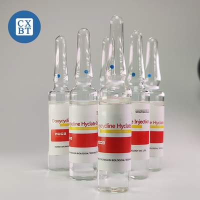 Veterinary Injectable Drugs GMP Doxycycline Hyclate Injection 10ml 50ml 100ml For Various Pig Diseases