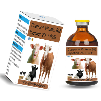 Copper + Vitamin B12 2% + 0.1% Veterinary Injectable Drugs For Copper Deficiency In Sheep